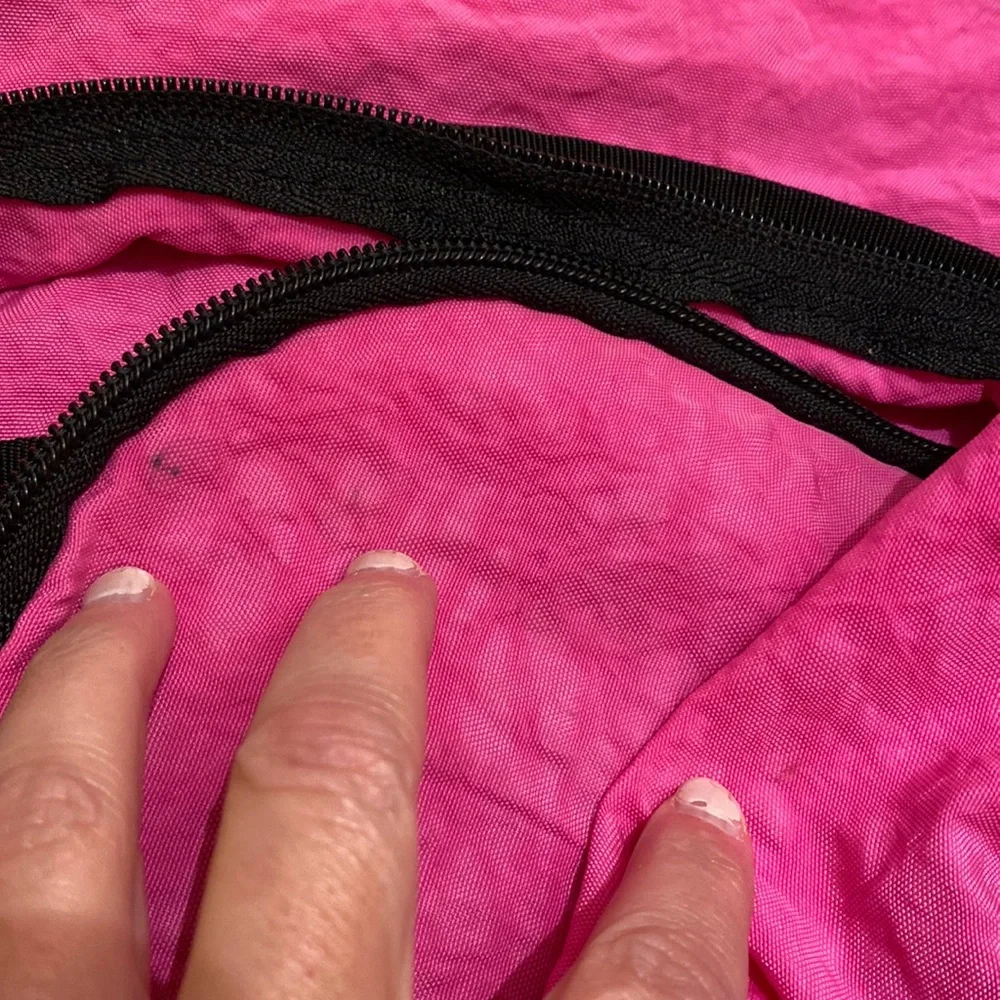 Pink Backpack w/ Black Accent Dual Zippers Holds All Washable Barbiecore Y2K